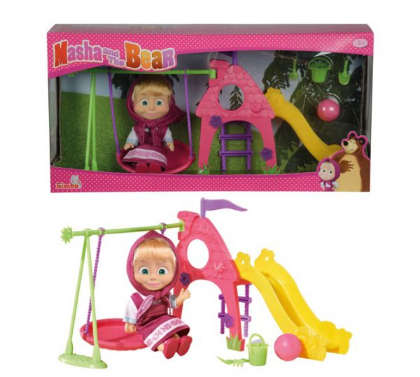 Кукла Simba Маша с детской игровой площадкой, 12см (9301816)